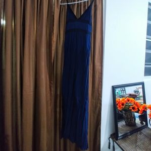 Navy and black spaghetti strap boho dress